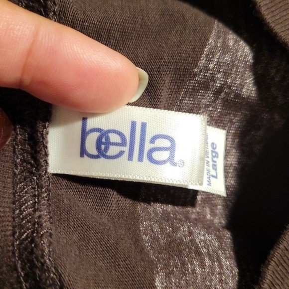 BELLA Brown Long Sleeved Cotton Kahlua Skier Shirt size Large - Picture 13 of 15